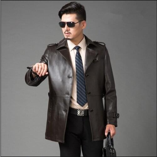 Real Men Coat Chaqueta Cuero Hombr 2020 Fashion Black Genuine Mens Leather Jacket Brand Clothing FYY584