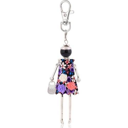 Charm France Women Key Chain Fashion Girl Charm Flower Keychain Gift Cute Pendant Accessory Jewelry