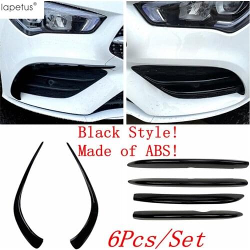 Front Fog Lights Lamps Eyelid Strip / Bumper Grille Air Inlet Knife Cover Trim For Mercedes-Benz CLA 200 C118 W118 2020 2021
