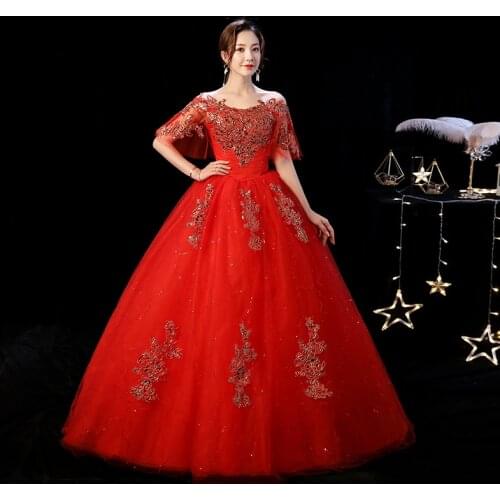 Royal Luxury Ancient Wedding Dresses Embroidery Bride Red Chinese Wedding Dresses Wedding Gowsn Simple Dress Lace Up Ball Gowns