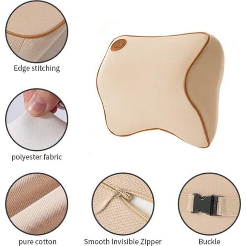 Car Seat Headrest Neck Pillow Ease Fatigue Head Neck Rest Massage Cushion Support Pillow Waterproof Memory Cotton Home Seat Back