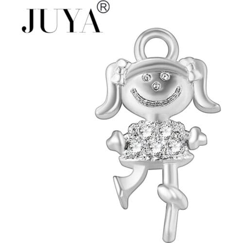 Fashion Popular Kawaii Charm Jewelry Accessories Copper Inlaid Zircon Kids Boy Girl Pendant Connectors Charms For Jewelry Making