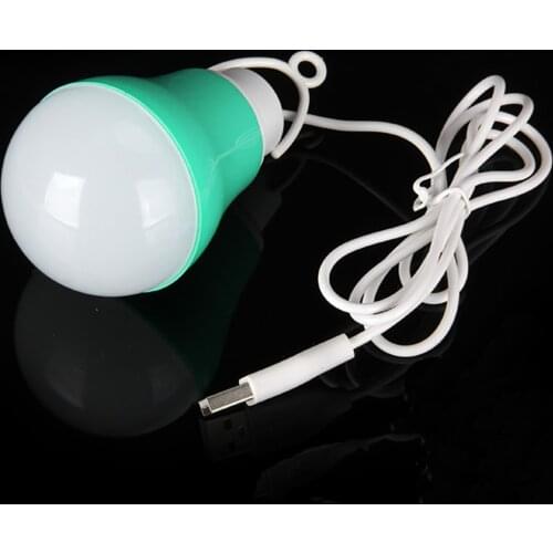 Random Color PVC Environmental 5V 5W USB Bulb Light Portable Lamp Work With Power Bank Notebook For Hiking Camping Travel