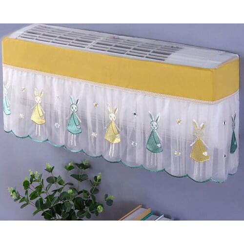 Double Lace Air Conditioner Dust Cover Anti-dust Wall Mounted Protector Easy Cleaning Cover Protective Home Decor