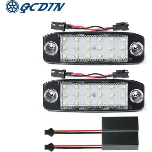 QCDIN 2PCS For Hyundai Sonata YF 10MY GF 10 Tuscon Car LED License Plate Light Number Signal Lamp Auto Parts