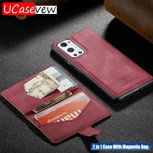Luxury PU Leather Case Cover Card Wallet Magnetic Bag For Oneplus 9 Pro Smart Phone Shell for One Plus 9 Flip Stand Holder Cases