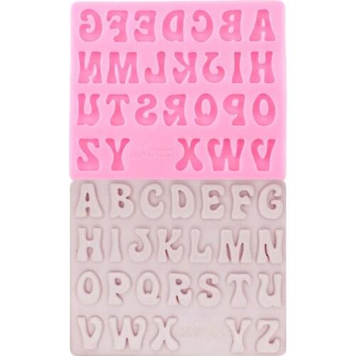 Letters Silicone Mold DIY Party Baking Cupcake Topper Fondant Cake Decorating Tools Chocolate Gumpaste Candy Clay Resin Moulds