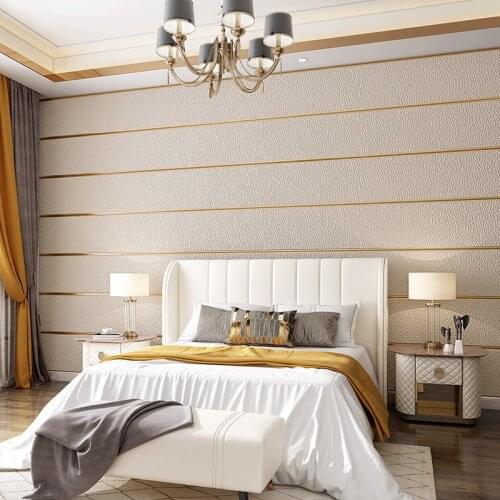 Modern Simple Flocking Non-Woven Wallpaper 3D Stereo Stripe Living Room TV Bedroom Home Decor Wall Paper Roll Papel De Parede 3D