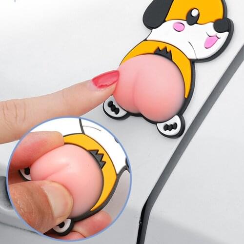 Universal Car Door Edge Guard Cartoon Cute Butt Car Door Protector Sticker Anti-collision Rearview Mirror Door Bumper Protector
