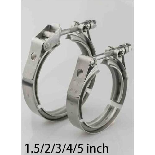 V Band Clamp Stainless Steel 1.5/2/3/4/5 inch Quick Release V band Clamp Car Assessories High Quality