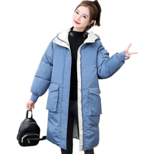 2020 winter womens down jacket medium long Korean loose plus size parker overcoat thicken womens winter down jacket coat tide