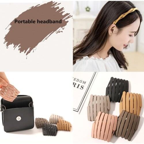 1PC Telescopic Headband Portable Folding Hairpin Women Magic Headband Hair Hole With Tooth Non-slip Hair Claw Hair Accessories