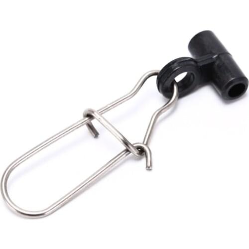 20Pieces Black Plastic Head Swivel With Nice Snap Sea Fishing Sinker Slide Swivels For Braid Fishing Line Slider Tackle