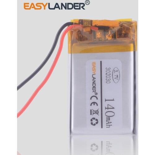 302030 032030 3.7V 140mAh replacemnt Li ion lithium Polymer battery For MP3 player MP4 GPS Bluetooth Headset toys