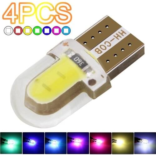 4Pcs T10 W5W COB LED Canbus Super Bright Wedge Parking Light Car Lamps Bulbs Car Accessories