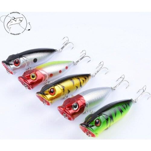 5Pcs/Lot With Hooks 6.5cm/11.8g Striped Crank bait Popper Fishing Baits Bionic Bait Artificial Lifelike Wobblers Fishing Lure