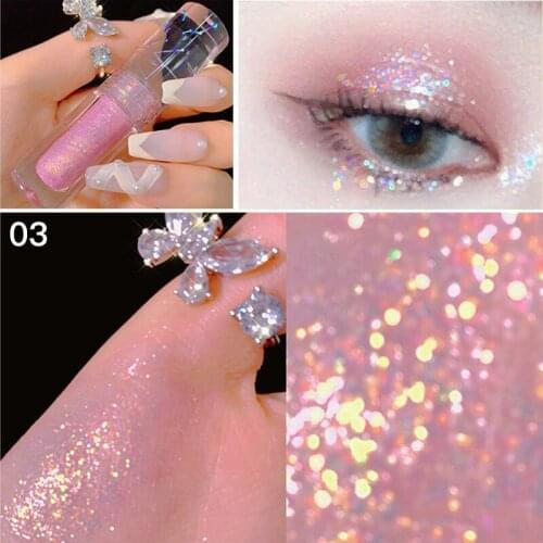 6 Colors Liquid Eyeshadow Shimmer Glitter Liquid Long Lasting Eyeliner Brightening Waterproof Eye Beauty Party Makeup Tools
