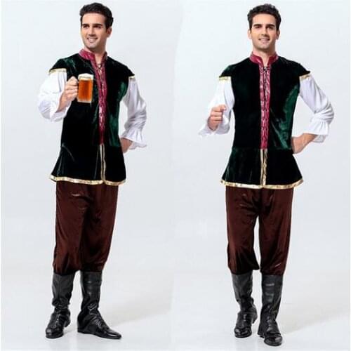 Free shipping Hot Man Oktoberfest Costumes Octoberfest Bavarian Beer Party Clothes Adult Men