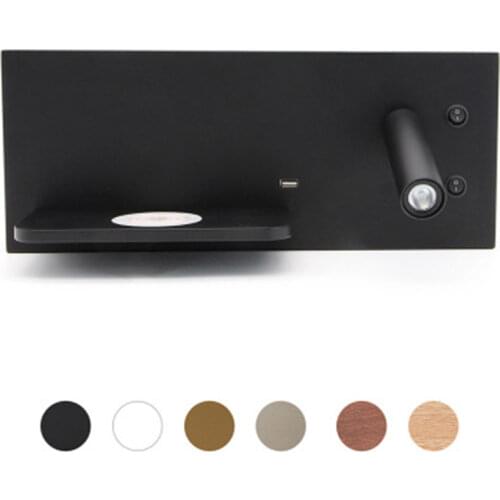 Wireless Wall Lamp USB 5V Charger Wall Lights Hotel Guesthouse Bedside Headboard Reading Lighting Spot Luminaire Lamp