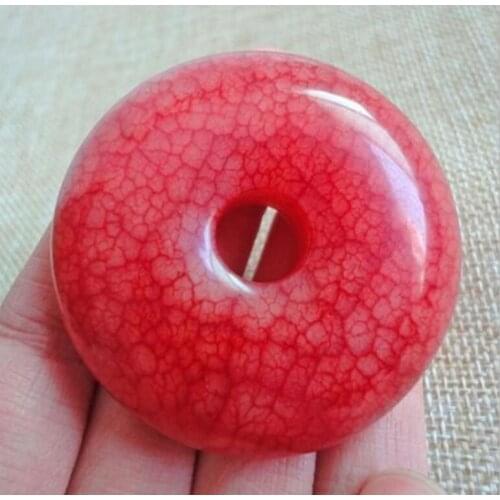 Big chicken blood jade peace buckle pendants ladies fashion jewelry sweater chain pendant