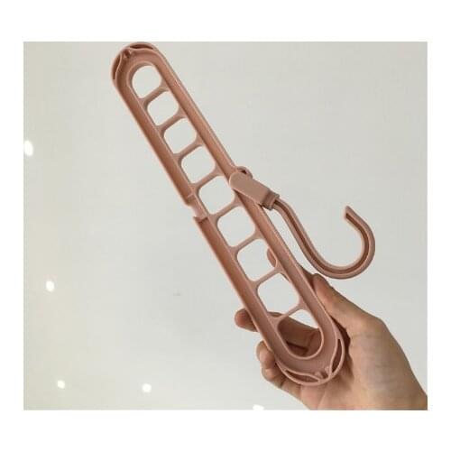 Morandi Color Nine-Hole Hanger For Clothes Plastic Material Good Load Bearing Home Clothing Storage Organizer