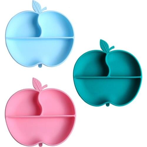 Baby Non-slip Silicone Suction Divided Plate Training Feeding Food Bowl Placemat