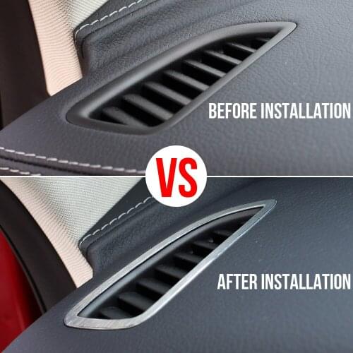 For Mercedes Benz GLC X253 C Class W205 15-17 LHD Stainless Steel Car Dashboard Air Conditioning Outlet Frame Decoration Sticker