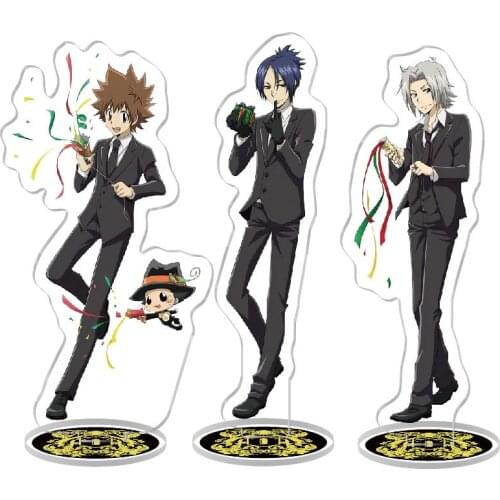 Katekyo Hitman Reborn Anime Collection Keychain Sawada Tsunayoshi Cosplay Figures Acrylic Key Chain Ring Bag Charm Gift for Fans