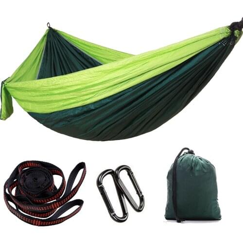 Camping Hammock Portable Nylon Parachute with Tree Straps Carabiners for Hiking Backpacking Travel Beach