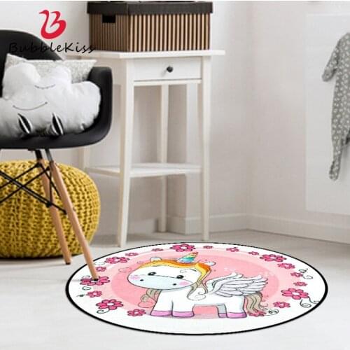 Bubble Kiss Cartoon Round Carpets For Living Room Bedroom Decoration Rug Modern Girls Boys Room Decor Carpet Bedside Area Rug