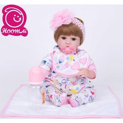 New Design 18" Reborn Baby Bebe Doll Lovely 45CM Soft Silicone Cloth Body Realistic Baby Toy Kid Birthday Gift Bedtime Playmate