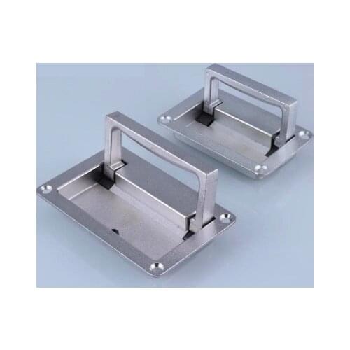 LHLL 9.5cm x 6cm Metal Rectangle Shaped Recessed Folding Pull Handle Grip