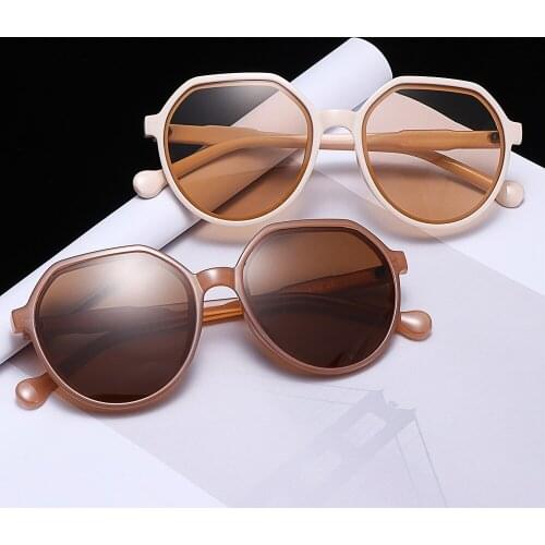 Fashion All-match Trend Sunglasses Luxury Designer Personalized Trend Candy Color Big Frame Sunglasses Round Frame Sunglasses
