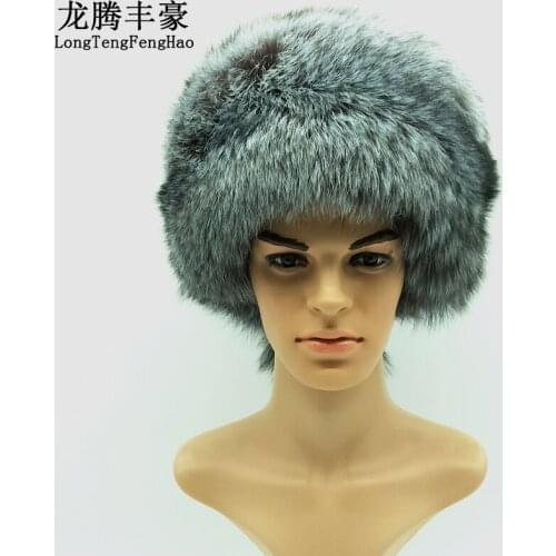 Men Real Raccoon Fur Cap Genuine Fox Fur Hat Fashion Warm Ear Caps 100% Natural Real Fur Bomber Hats Winter With Two Braid
