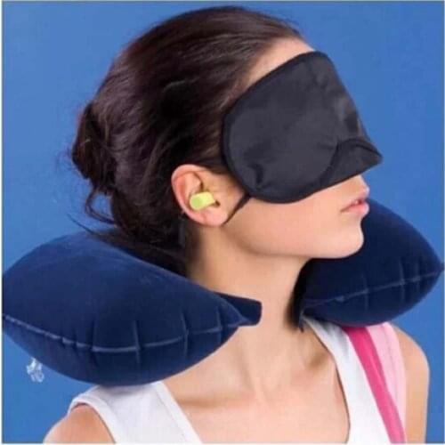 Soft Inflatable Travel Pillow Air Cushion Neck Rest Compact For Flight Plane U-Shape Pillow