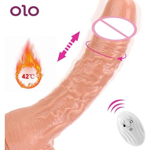 OLO Realistic Penis Vibrator Remote Control Heating Thrusting Dildo Silicone Big Dick Sex Toys for Women Lesbian