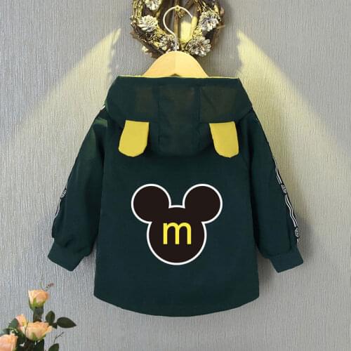 Autumn Kids Clothes Mickey Mouse Hooded Jacket Coats Baby Boys Outwear Spring Toddler Children Outfits Little Girls Casual Tops