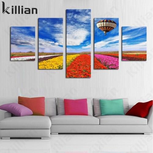 No Frame Provence Rainbow Flower Sea Print Poster Modern Travel Scenery Living Room Bedroom Home Decoration Canvas Painting