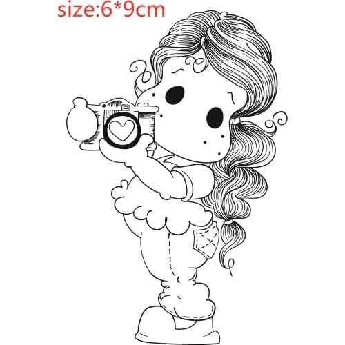 Yulan Camera Girl Transparent Silicone Rubber Stamp and metal die Sheet Cling Scrapbooking DIY Cute Pattern Photo Album