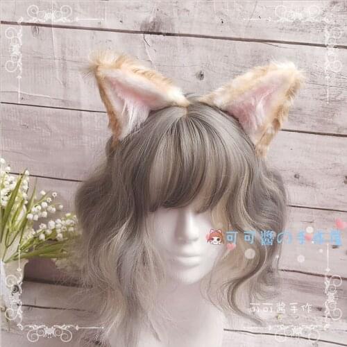 Hand Made Simulation Animal Ear Deer Ear Pattern Hair Clip Lolita Plush Ear Cosplay Cute Dog Ear Cat Ear Masquerade Hairpin