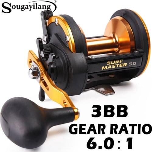 Sougayilang Trolling Fishing Reel Baitcasting Fishing Reel for Sea Saltwater Big Fishing Metal Fishing Reel Max Drag 25kg Pesca