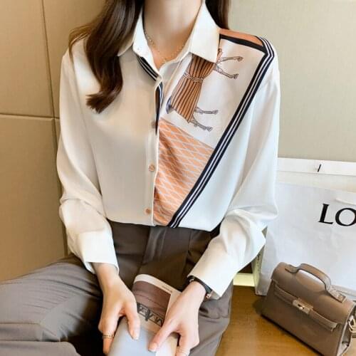 Chikichi White Button Up Shirt Women 2021 Autumn New Korean Fashion Turn-down Collar Long-sleeved Blouse Office Ladies Tops