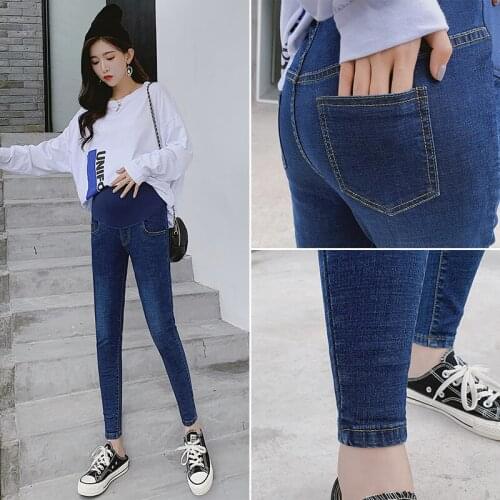 Maternity Womens Pants Pregnancy Skinny Trousers Jeans Over The Pants Elastic Belly Slim Was Thin Pencil Feet Pregnancy Pants