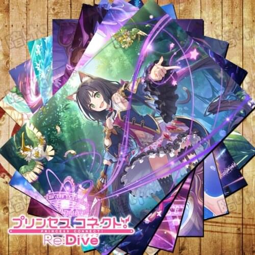 10 PCS/LOT Anime Princess Connect Re:Dive Poster Sticker Postcatd Pecorine Kyaru Kokkoro Yui Rei Toys Wall Picture A3/A4 Size