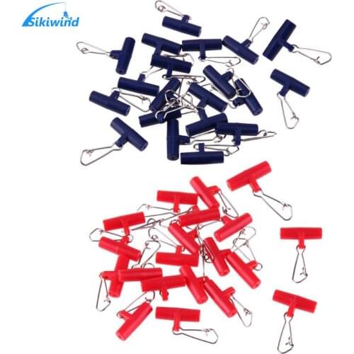 20pcs Sinker Slider Zip Slider Fishing Swivels Fishing Line Snap Hook Connector Terminal swivel for Fishihooks Blue Red