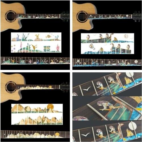 28 Styles Fretboard Stickers Cross Inlay Decals UltraThin Sticker for Electric Acoustic Guitar Bass Ukulele Guitar Accessories