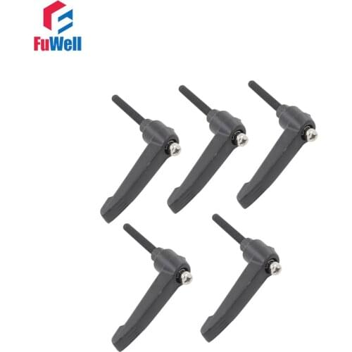 5pcs Adjustable Handle M5 x 30mm Length Thread Metal Handl Lever Machinery Tools 5mm Thread Dia Black Clamping Handles