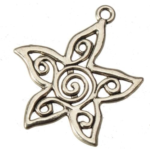 Accessories For Crafts DIY Necklaces Charms Bracelets Jewelry Suspensions Flat Spiral Open Single Silver Plated Metal 33mm 20pcs