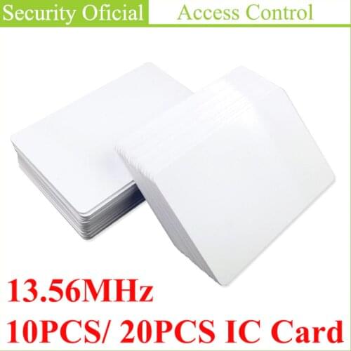 20PCS RFID Key Tag Access Control Card 13.56 MHZ Contactless High Frequency Jetons IC Cards White PVC Access Attendance NFC Card