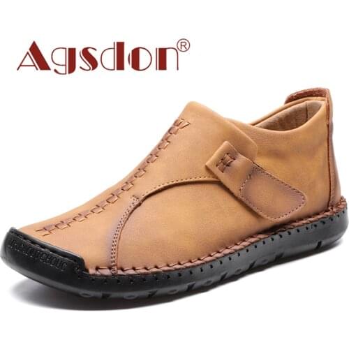 Genuine Leather Casual Shoes Men Boots Handmade Top Quality Platform Snow Boots Man Outdoor Autumn Winter Shoes Male Big Size 48